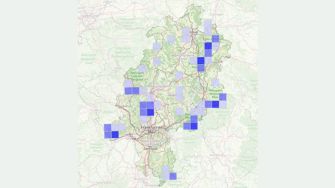 Bilder der Vorkommenskarte von Wölfen in Hessen.